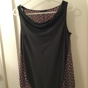 Gap Dark Grey Geometric Pattern Blouse - XS